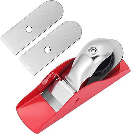 OXOLAMRIN Hand Woodworking Planer，Block Woodcraft Planer ， Mini Hand Planer with 2 Pieces Replacement Blade Adjustable Block Plane for Wood Craft Wood Working