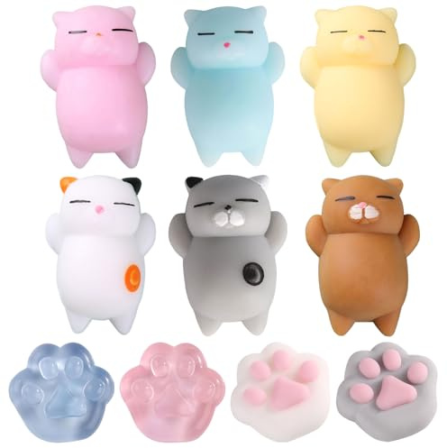 GWAWG Squishy Spielzeug, Mini, niedlich, Mochi, Squishy, weich, Katzenpfoten, Anti-Stress-Spielzeug, zum Drücken für Kinder und Erwachsene, Entspannungsspielzeug und Kawaii-Geschenke, niedliches