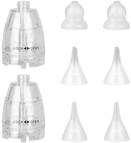 BOXOB 6 Delar Aspiratorspetsar och 2 Reservhuvuden i Plast, 3 Olika Silikonaspiratorspetsar för GROWNSY Watolt LittleTora HEYVALUE Cocobela HailiCare KIDIRA TEQIN X-Bosak