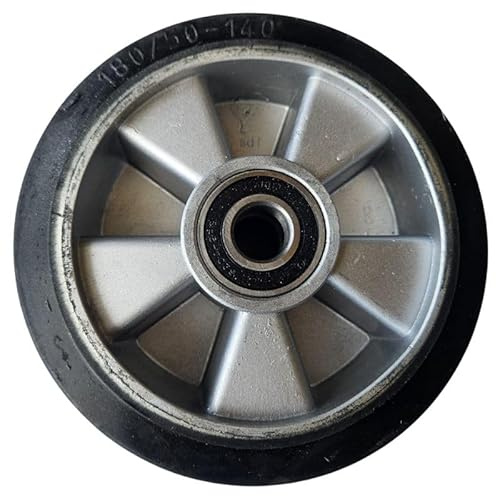 Rueda giratoria para transpaleta de goma, 180x50mm, eje de 20mm TYMBIA