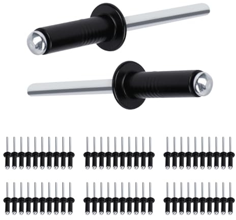 Juego de 60 remaches ciegos de aluminio y acero, 4,8 x 10 mm, remaches ciegos para construcción, marina, automoción y muebles