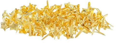 100 Stück vielseitige Metall-Dichtungsclips Stern-Bügelklammern Doppelbeinnägel Zinklegierung für Papier und mehr Star Brads Scrapbooking Büroklammern