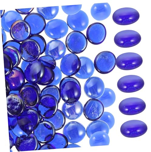 BESTonZON Bolas de para Resistentes al Fuego Decoración de Paisaje con Piedras para y Estanques Perlas Planas Azul Oscuro Manualidades y Exteriores