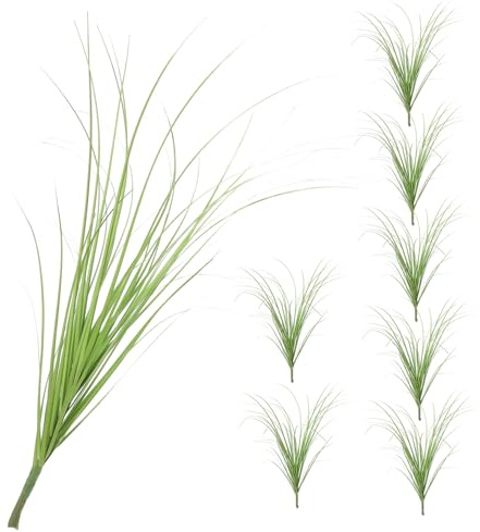 MUELODSIC 8pcs Simulated Reed Grass Fake Plants Artificial Greenery for Home Decor Faux Grass Stems for Indoor Tabletop Display