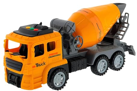 Lastbil Leksak med Ljus Och Ljud Barnleksak Rörelse Koppling Lastbil Byggarbetsplats Betongblandare Betongblandare Media Arbete Grävmaskin Ruspa Cement Mixer Stuga Modellfordon Lastbil (B)