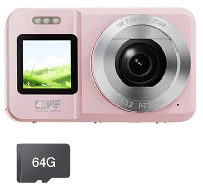 4K 64MP Fotocamera Dello Schermo 18X Zoom Portatile Per Gli Adolescenti Viaggi & Scuola Attività Macchina Fotografica Per Il Viaggio