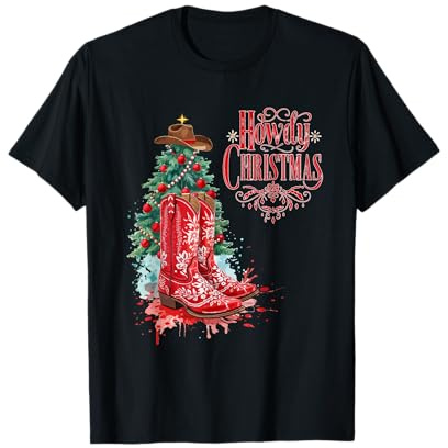 Cowboy Occidentali, Howdy Natale e Albero, Stivali da Cowboy Maglietta