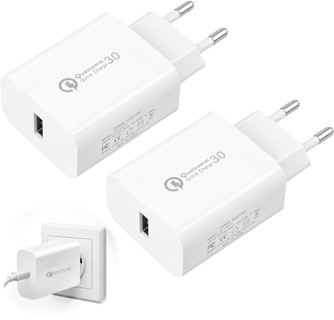 HoxzoDa Chargeur Rapide USB 18W QC3.0, Bloc Secteur 5V3A, Alimentation Universelle pour Smartphone Tablette, Compatible avec iPhone Samsung Huawei Xiaomi