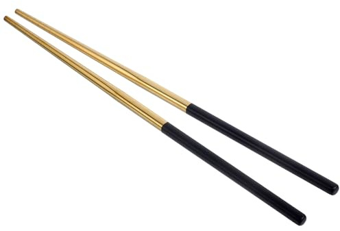 GRADENEVE Bacchette Cinesi Nere in Acciaio Inossidabile 304 Design Antiscivolo e Uso Confortevole, per Casa, Ristorante o Campeggio