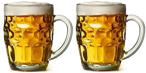 Arcoroc Britannia Set of 2 British Glass Beer Mug 20oz / 1 Pint - 00989