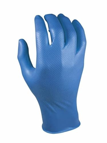 JUBA Gants Jetables en Nitrile Non Poudrés Grippaz, Bleus, Taille : 10