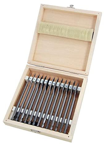 Dapetz ® 13Pc Wood Drill Bit Set Flat Spade Hex Shank 150mm Length 6mm Upto 25mm Woodwork Includes a Wooden Storage case and has a Groove Design, Easy to Install and Eject