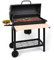 oneConcept Beefbutler - griglia a Carbone, griglia da Giardino, griglia Diretta e indiretta, 2 Ripiani in Legno, 4 Aperture di Ventilazione, Contenitore Rimovibile, Ruote per Trolley, Nero