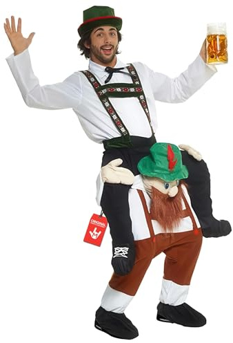 Morph Oktoberfest Huckepack Kostüm für Erwachsene, Lederhosen Verkleidung Damen Herren Karneval Kostüm Manner Halloween Kostüm Erwachsene