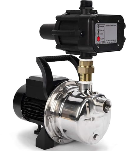 BACOENG Auto ON/OFF Stainless Steel Water Pressure Booster Pump w/Smart Controller for Tankless Water Supply Pressurization