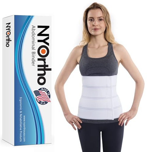 NYOrtho Abdominal Binder Lower Waist Support Belt - Compression Wrap for Men and Women MADE IN USA (30 - 45) 4 Panel - 12