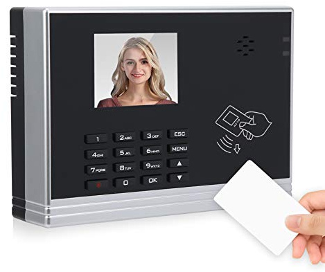 Sonew 2,8 Zoll digitale Zeiterfassung, USB TCP/IP-Mitarbeiterverwaltung Zeitschaltuhr Check-in-Rekorder mit Kartenleser-PIN-Passwort (EU)