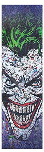 Mnsruu Süßer Clown Zuckerschädel Skateboard Griffband Sandpapier Griptape Rutschfestes Blasenfrei Blatt 1 Stück Longboard Aufkleber Scooter 22,9 x 83,8 cm