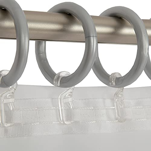Bestlivings Gardinenringe (Ø40mm) mit Faltenleghaken im 40er Pack, ideal für Gardinenstangen bis Ø28mm (Silber), für Vorhänge und Gardinen - Ringe mit Faltenhaken