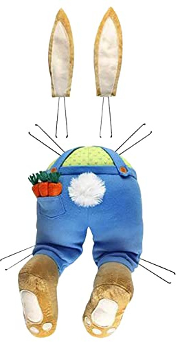 Arestory Easter Bunny Butt Wreath Kit, Cute DIY Bunny Butt with Ears, Fabric Wreath Attachment, Perfect for Easter Decoration