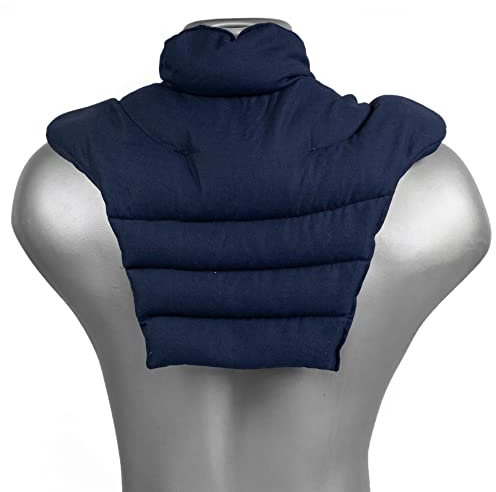 Nackenhörnchen HWS - Nacken + Schultern + Rücken - dunkelblau - Traubenkernkissen - Nackenkissen Wärmekissen