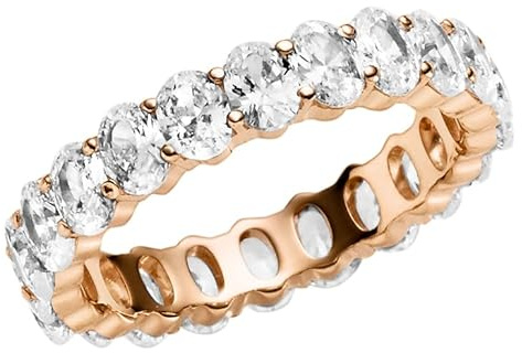JC Trauringe Damenring Memoire Ring 925 Sterling Silber Verlobungsring mit Zirkonia in Roségold vergoldet Vorsteckring MELC537 (49 (Ø 15,6 mm))
