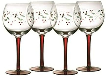 Pflatzgraff Winterberry Wine Goblets, Set Of 4, Clear, 13 fluid ounces
