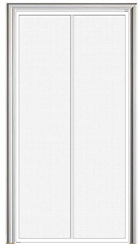 WEIWU Custom Sizes Magnetic Fly Screens for Doors, Heavy Duty Fiberglass Mesh Curtain with Full Frame Hook&Loop, Shut Automatically Powerful Magnets Insect Door Screen, White