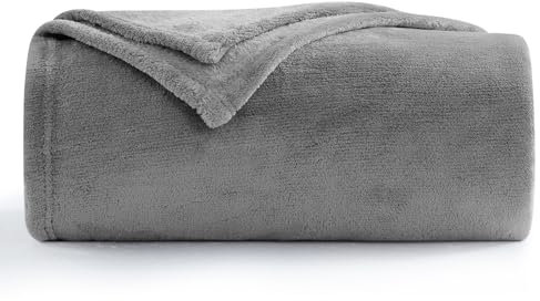 Aisbo Kuscheldecke Flauschig Decke Grau - Fleecedecke 150x200 cm XL Warme Sofa Decke, Kuschlige Wohndecke Hellgrau Weich als Wohnzimmer Blanket Couchdecke für Winter