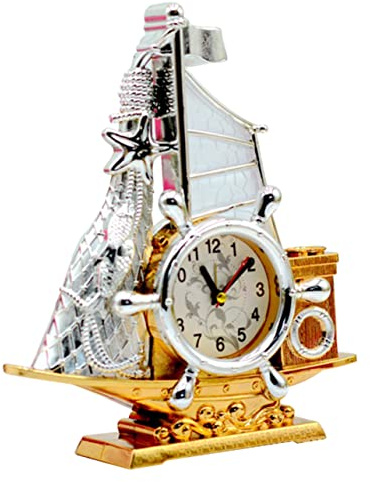 Veemoon Sveglia Per Ragazzo Ragazza Nave Orologio Da Scrivania in Stile Nave Ornamento Da Scrivania Decorativo Decorazione Da Ufficio