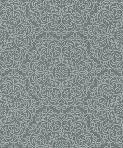 Rasch Tapete 632644 - Vliestapete mit großen Ornamenten und Mandalas in Grau