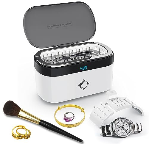 LifeBasis Nettoyeur Ultrasonique 42000Hz, 500ML Nettoyeur à Ultrasons Portable avec Panneau Tactile et 5 Modes pour Lunettes,Bijoux, Montre,Pinceaux de Maquillage