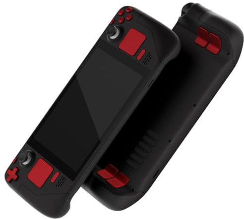 eXtremeRate Scarlet Red Replacement Full Set Buttons for Steam Deck, DIY Custom ABXY D-pad Trackpad Bumpers Triggers Buttons Screwdriver Tool for Steam Deck LCD Handheld Console - Console NOT Included
