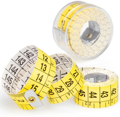 Maßband BENESSERE In Linea® - Maßband körper - Massband - Measuring tape - körpermaßband - Gelbe Maßband mit praktischem Kunststoffkoffer - doppelte Graduierung 1,5 m