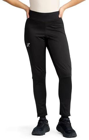 RevolutionRace Pace Wind Tights für Damen, Wasserabweisende Leggings, Perfekt für Outdoor-Sportarten und -Aktivitäten, Black, S