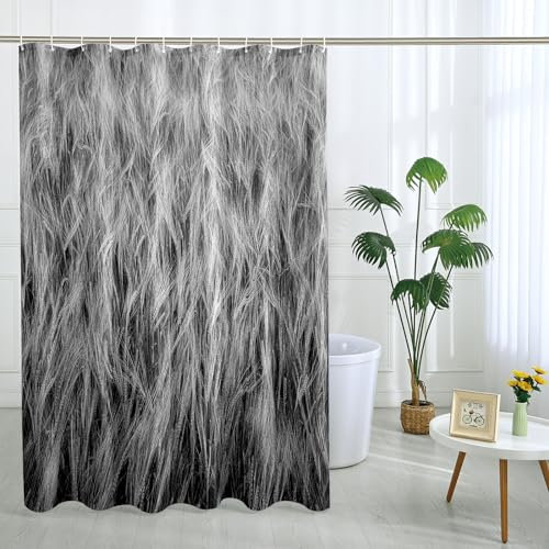 Rustic Cow Shower Curtain with 12 Hooks Vintage Rustic Luxury Aesthetic Elegant Gray Polyester Room Ornaments Waterproof Decorative Bathroom Hotel Bathtub Outdoor Short Shower Curtain 72x72 Inch