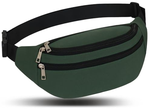 Bauchtasche Gürteltasche Hüfttasche Sport Damen Herren Wasserdicht Bauchtasche Doggy Bag Outdoor Groß Handytasche Umhängetasche Camping Wandern Fitness Fahrrad Running (Olive)