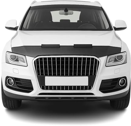 OMAC Haubenbra Halb für Q5 8RB 2008-17 Optik Vinyl Carbon | Steinschlagschutz, Carbon-Optik, fahrzeugspezifisches Design, Motohaubeschutz, Car Bonnet Bra