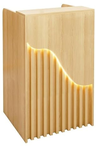 Mit Ambientebeleuchtung Empfangstresen,Mit abschließbarer Schublade，modern klein Verkaufstheke aus Holz, Kasse Schreibtisch,Geeignet für Supermarkt, Convenience Store, Büro, Hotel(Size:80*40*96cm)