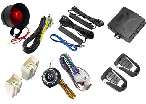 Fruusv Car Security Alarm System | Security Antitheft Alarm Systems with Keyless Entry - Security Antitheft Alarm Systems To Start Ignition Kit Passive Keyless Entry for Car Auto