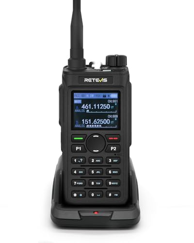 Retevis C62 Dualband Walkie Talkie, Long Range Ham Radio | 2000mAh Type-C, High Power, AI Noise Reduction, Group Call, Flashlight, for Outdoor, Construction, Security, Black 1Pcs