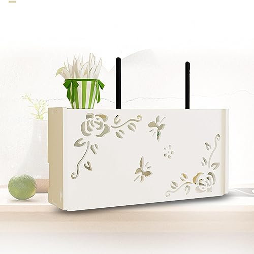 FGDIUCVN Estante WiFi Montado En La Pared Soporte De Enrutador WiFi Colgante De Pared Caja Ocultadora De Enrutador WiFi Caja De Almacenamiento WiFi Montada En La Pared,D40x9.5x20cm