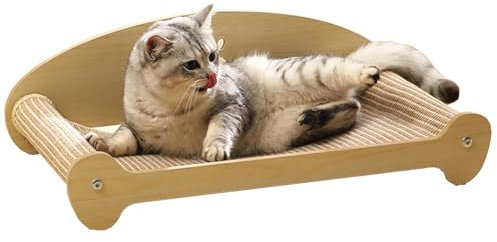 Generic Kratzsofa für Katzen | Sisal & Holz Kratzmöbel | Kratzbett für Katzen | Einzigartiger Attribut.