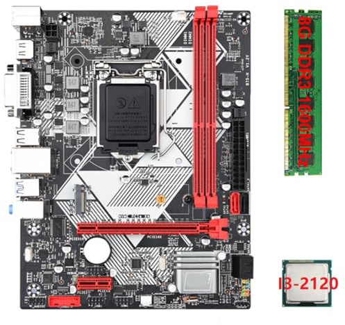 Biwwubik B75-H I3-2120 CPU + 1X8G DDR3 1600 MHz RAM LGA 1155 USB 3.0 SATA 3.0 Kit de Carte Mère D'Ordinateur de Bureau