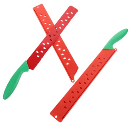 EXHUMKY 2piezas Cuchillo Para Cortar Sandía y Melón Unidades Acero Inoxidable Herramientas De Cocina