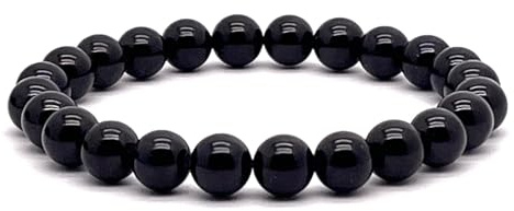 arana's® - Pulsera TURMALINA NEGRA calidad Level 1 - Cuentas de bolas 8 mm - Piedras preciosas energéticas para mujer y hombre - Protección ondas electromagnéticas - Repele malas energías (Turmalina)