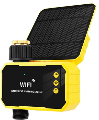 Bomba De Riego por Goteo Solar con Control, Sistema De Riego Automático Inteligente, Ángulo del Panel Solar Ajustable, Configura El Tiempo Y La Duración del Riego,Plantas De Interior En Maceta