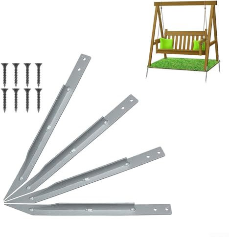 HEBEOT 4PCS Heavy Duty Swing Ground Anchor, Heavy Duty Swing Ground Anchor Garden Anchor Ground Pegs Tie Down Kit For Playgrounds, Climbing Frames, And Swings