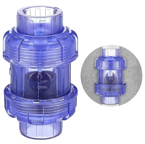 YMUGUEGH Clapet Anti-Retour Transparent, véritable Union, clapet Anti-Retour à Bille de Piscine, raccords de tuyaux (32Mm)