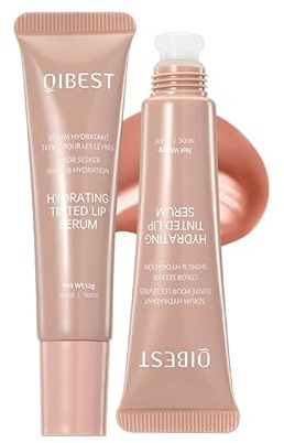 Orange Brown Hydrating Tinted Lip Serum, Moisturizing & Nourishing Lip Oil, Jelly Liquid Lipsticks Lip Tint Lip Glaze (# 02)